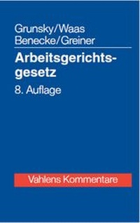 Abbildung von: Arbeitsgerichtsgesetz: ArbGG - Vahlen