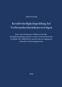 Abbildung von: Kreditwürdigkeitsprüfung bei Verbraucherdarlehensverträgen - Books on Demand