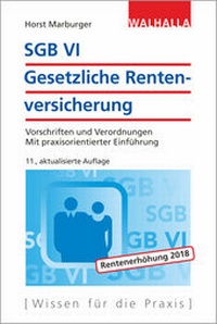Abbildung von: SGB VI - Gesetzliche Rentenversicherung - Walhalla