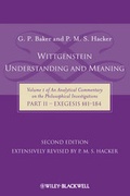 Cover: Wittgenstein: Understanding And Meaning - Wiley