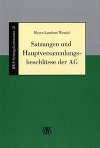 Abbildung von: Satzungen und Hauptversammlungsbeschlüsse der AG - RWS