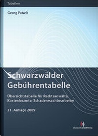 Bild vergrößern Bild: Schwarzwälder Gebührentabelle - Deutscher Anwaltverlag
