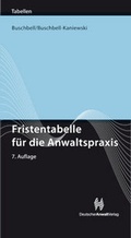 Cover: Fristentabelle f&uuml;r die Anwaltspraxis - Deutscher Anwaltverlag