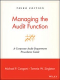 Cover: Managing the Audit Function - Wiley