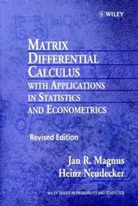 Enlarge image Cover: Matrix Differential Calculus with its Applications in Statistics and Econometrics - Wiley