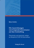 Cover: Die Auswirkungen von Corporate Governance auf das Controlling - Kovac