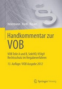 Enlarge image Cover: Handkommentar zur VOB - Springer Vieweg