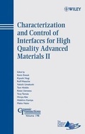 Cover: Characterization and Control of Interfaces for High Quality Advanced Materials II - Wiley