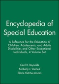 Cover: Encyclopedia of Special Education. A Reference for the Education of Children, Adolescents, and Adults Disabilities and Other Exceptional Individuals - Wiley