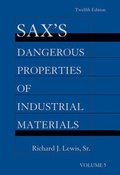 Cover: Sax's Dangerous Properties of Industrial Materials - Wiley
