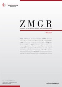 Abbildung von: ZMGR - Zeitschrift für das gesamte Medizin- und Gesundheitsrecht - Deutscher Anwaltverlag
