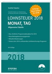 Abbildung von: Tabelle, Lohnsteuer 2018 Monat, Tag - Stollfuß