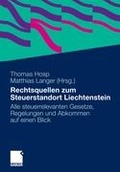 Cover: Rechtsquellen zum Steuerstandort Liechtenstein - Springer Gabler