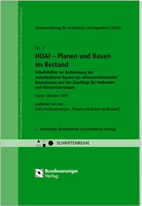 Abbildung von: Planen und Bauen im Bestand. Arbeitshilfen zur Bestimmung der anrechenbaren Kosten aus mitzuverarbeitender Bausubstanz und des Zuschlags für Umbauten und Modernisierungen - HOAI 2013 - Reguvis Fachmedien