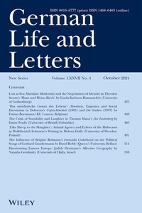 Abbildung von: German Life and Letters - Wiley