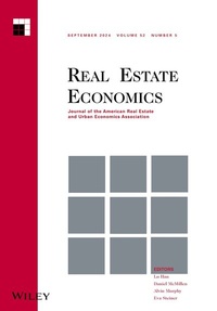 Abbildung von: Real Estate Economics - Wiley