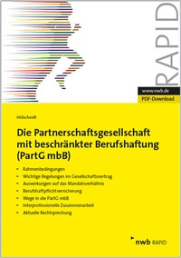 Abbildung von: Die Partnerschaftsgesellschaft mit beschränkter Berufshaftung (PartGmbB) - NWB