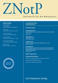 Abbildung von: ZNotP - Zeitschrift für die Notarpraxis - Carl Heymanns Verlag