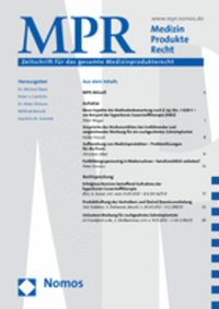 Bild: MPR - Medizin Produkte Recht - Nomos