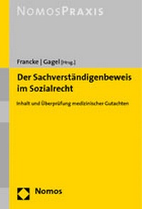 Abbildung von: Der Sachverständigenbeweis im Sozialrecht - Nomos