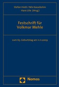 Cover: Festschrift f&uuml;r Volkmar Mehle - Nomos