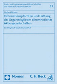 Abbildung von: Informationspflichten und Haftung der Organmitglieder börsennotierter Aktiengesellschaften - Nomos