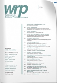 Bild vergrößern Bild: Wettbewerb in Recht und Praxis: WRP - Fachmedien Recht und Wirtschaft