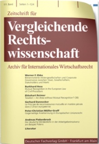 Bild: Zeitschrift für Vergleichende Rechtswissenschaft: ZVRW - Fachmedien Recht und Wirtschaft