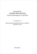 Cover: Festschrift f&uuml;r Alfred Bergmann zum 65. Geburtstag am 13. Juli 2018 - De Gruyter