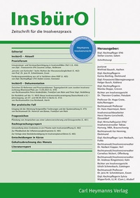 Abbildung von: INSBüro - Zeitschrift für die Insolvenzpraxis - Wolters Kluwer