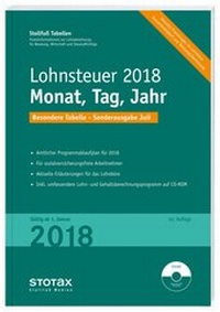 Abbildung von: Tabelle, Lohnsteuer 2018 Monat, Tag, Jahr - Sonderausgabe Juli - Stollfuß