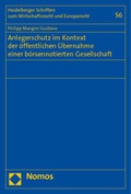 Abbildung von: Anlegerschutz im Kontext der öffentlichen Übernahme einer börsennotierten Aktiengesellschaft - Nomos