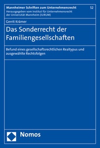 Abbildung von: Das Sonderrecht der Familiengesellschaften - Nomos