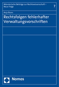 Abbildung von: Rechtsfolgen fehlerhafter Verwaltungsvorschriften - Nomos