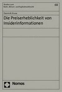 Abbildung von: Die Preiserheblichkeit von Insiderinformationen - Nomos