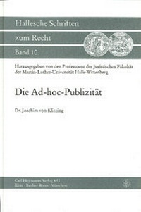 Abbildung von: Die Ad-hoc-Publizität - Nomos