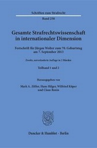Abbildung von: Gesamte Strafrechtswissenschaft in internationaler Dimension - Duncker & Humblot