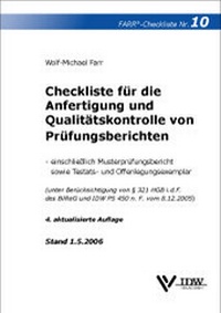 Abbildung von: Checkliste für die Anfertigung und Qualitätskontrolle von Prüfungsberichten - IDW