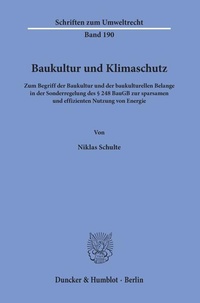 Abbildung von: Baukultur und Klimaschutz - Duncker & Humblot