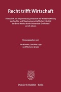 Cover: Recht trifft Wirtschaft - Duncker & Humblot