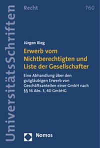 Abbildung von: Erwerb vom Nichtberechtigten und Liste der Gesellschafter - Nomos