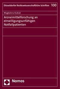 Abbildung von: Arzneimittelforschung an einwilligungsunfähigen Notfallpatienten - Nomos
