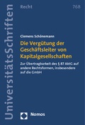 Abbildung von: Die Vergütung der Geschäftsleiter von Kapitalgesellschaften - Nomos