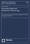 Abbildung von: Kompetenzfragen der Mezzanine-Finanzierung - Nomos