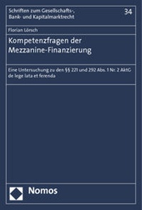 Abbildung von: Kompetenzfragen der Mezzanine-Finanzierung - Nomos