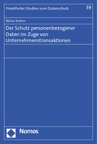 Abbildung von: Der Schutz personenbezogener Daten im Zuge von Unternehmenstransaktionen - Nomos