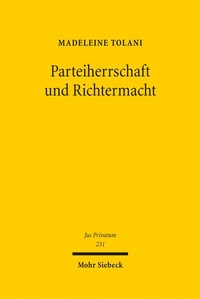 Abbildung von: Parteiherrschaft und Richtermacht - Mohr Siebeck