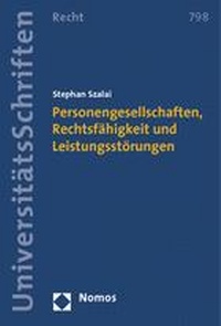 Abbildung von: Personengesellschaften, Rechtsfähigkeit und Leistungsstörungen - Nomos