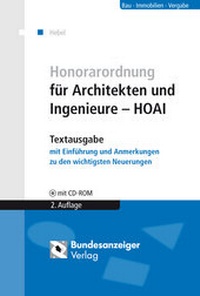Abbildung von: Honorarordnung für Architekten und Ingenieure - HOAI - Reguvis Fachmedien