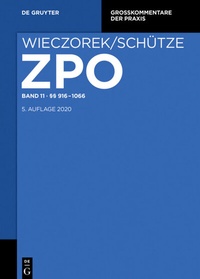 Abbildung von: Zivilprozessordnung und Nebengesetze: ZPO - Band 11 - De Gruyter